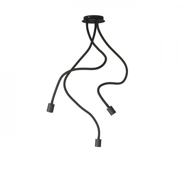 RENDL R12935 LOYD E27 III sufitowa czarna 230V E27 3x28W