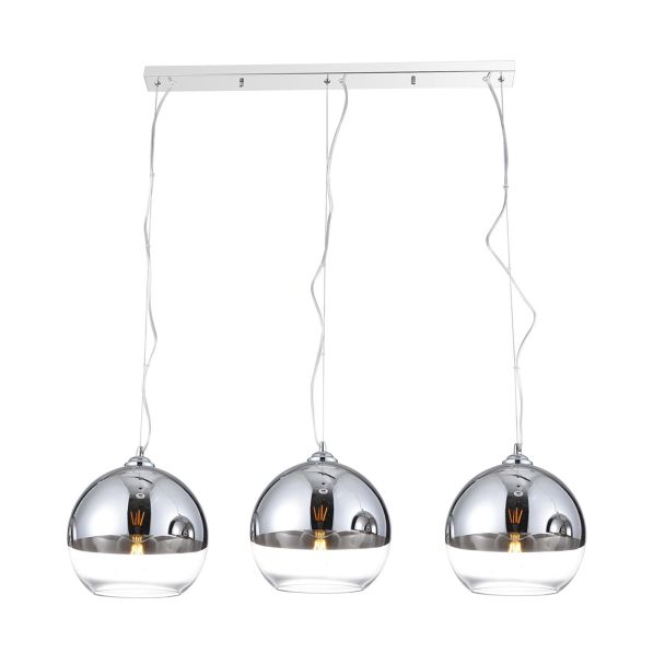 AZZARDO AZ3103 IRIS 3 LINE CHROME DECORATIVE PENDANT CHROME