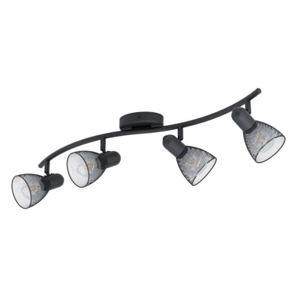 EGLO 98623 LAMPA CAROVIGNO SPOT WELLE/4 E14 SCHWARZ/GITTER CAROVIGNO