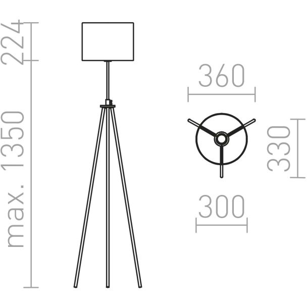 RENDL R12489 GARDETTE podłogowa aluminium 230V E27 42W