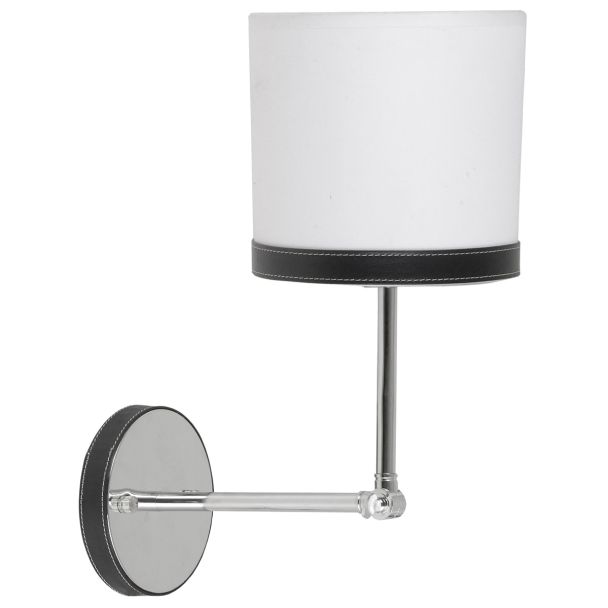 CANDELLUX 21-31115 TIDA KINKIET 1X40W E14 CHROM/ABAŻUR PŁÓTNO/SKÓRA