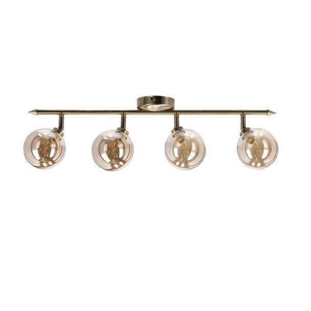 CANDELLUX 94-16560 RODIA LAMPA SUFITOWA LISTWA PATYNOWY 4X40W G9 KLOSZ BURSZTYNOWY