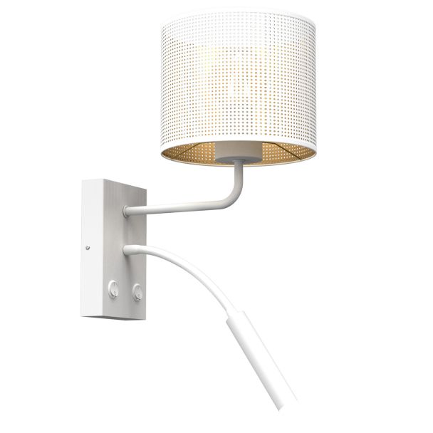 LUMINEX 5260 oprawa ścienna Loft shade kinkiet biały złoty