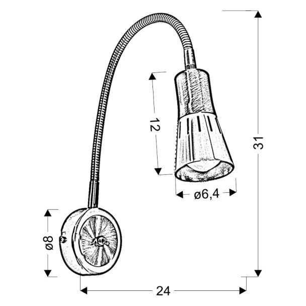 CANDELLUX 91-81353 ARENA KINKIET WYSIĘGNIK 1*40W R50 E14 CZARNY
