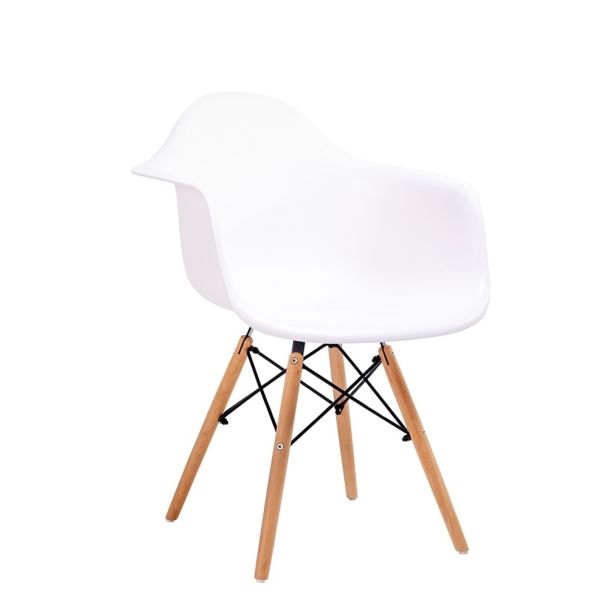 Modesto Design C1025.WHITE MODESTO fotel DAW DSW biały - polipropylen, nogi bukowe