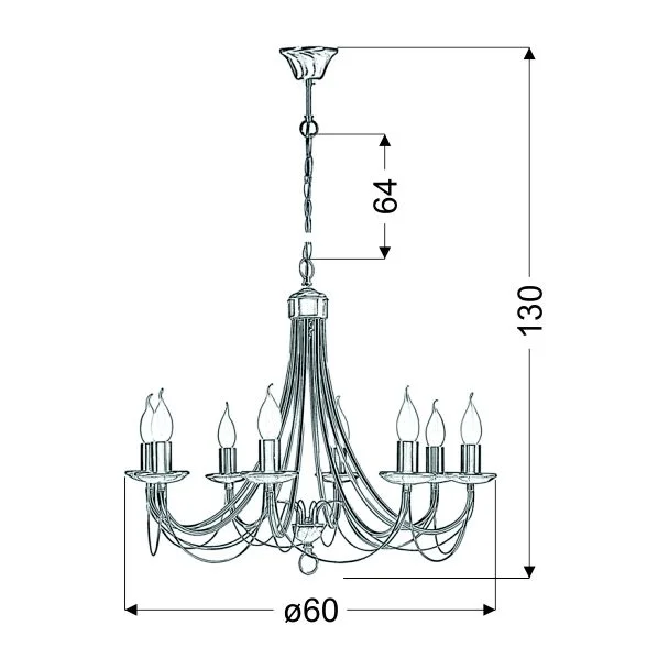 CANDELLUX 38-69187 MUZA ZWIS 8X40W E14 PATYNA