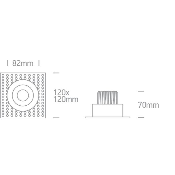 ONE LIGHT 11107BT/W/W Iliupoli biały wpust COB LED IP54 3000K 7W