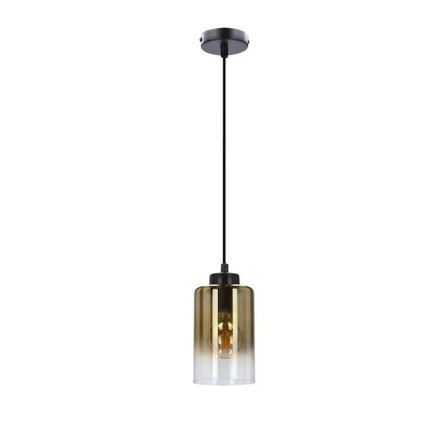 CANDELLUX 31-16256 ASPRA LAMPA WISZĄCA CZARNY 1X60W E27 KLOSZ BURSZTYNOWY
