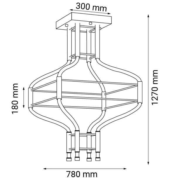 ANTIGO Lampa wisząca alha S 4 - Czarna (780 mm) Premium 2700 - 6000K 9054