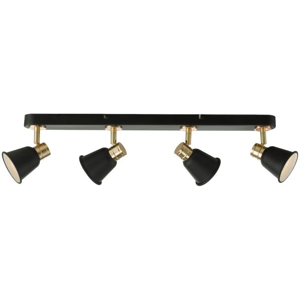 DAR FRY8454 FRY 4LT BAR PLATE BLACK ROSE GOLD GU10 LED INC
