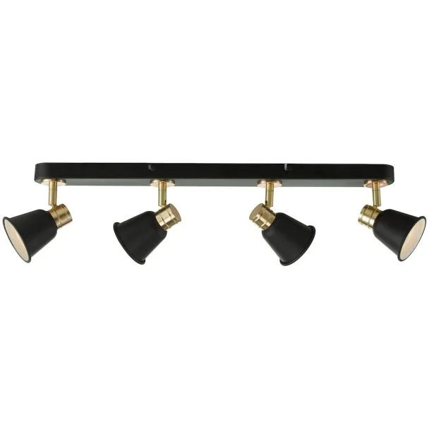 DAR FRY8454 FRY 4LT BAR PLATE BLACK ROSE GOLD GU10 LED INC