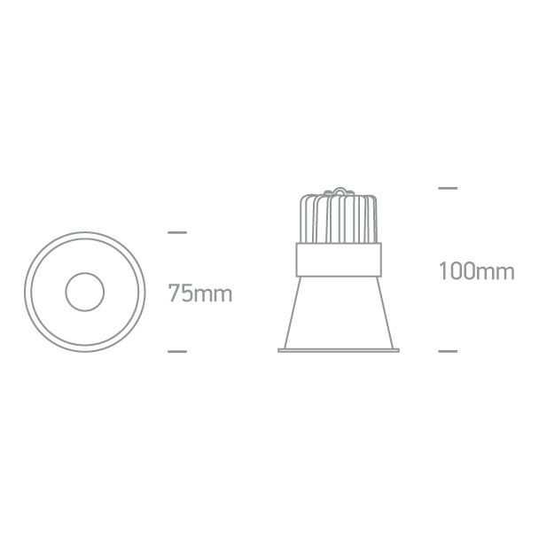 ONE LIGHT 10110FD/B/W Alektora czarny wpust COB LED 3000K 10W