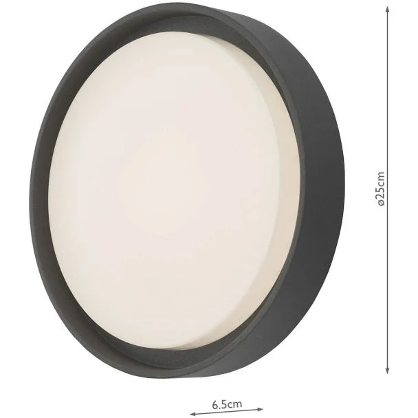 DAR RAL5039 RALPH ROUND FLUSH LRG ANTHRACITE IP65 LED