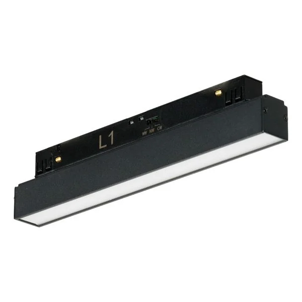 AZZARDO AZ6236 ALFA SAGA TRACK MAGNETIC 2LINE 12W CCT SWITCH DIM BK