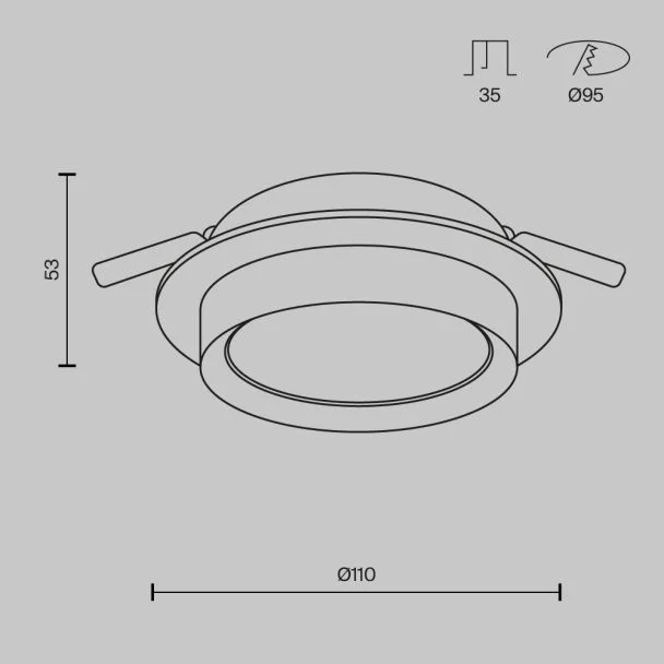 MAYTONI DL086-GX53-RD-W Hoop Downlight biały