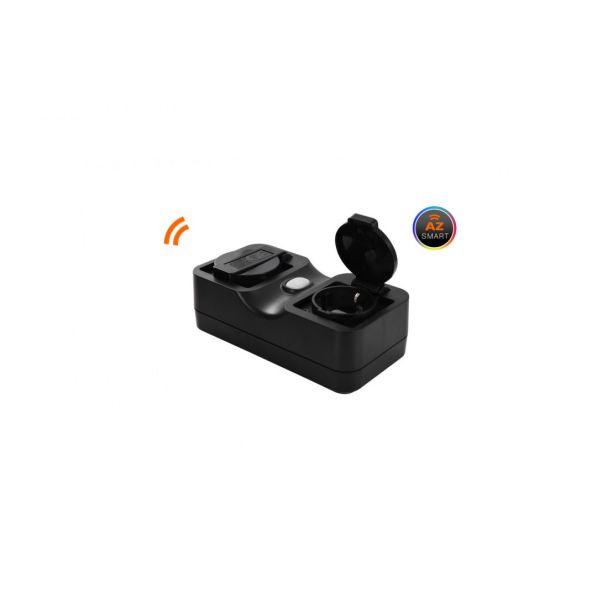 AZZARDO AZ3223 DOUBLE SMART WIFI OUTDOOR PLUG 10A wtyczka czarny
