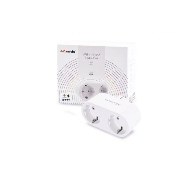 AZZARDO AZ3476 DOUBLE SMART WIFI INDOOR PLUG 16A wtyczka biały