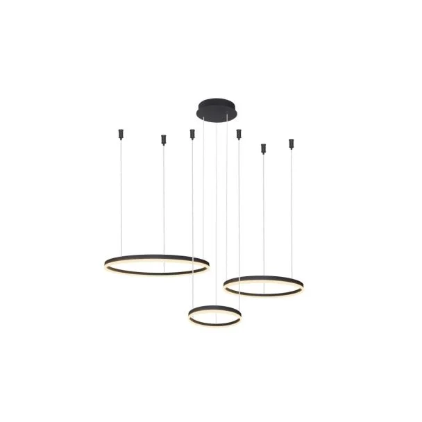 AZZARDO AZ4972 HALO PENDANT 80+60+40 CCT BK + pilot lampa wisząca czarny