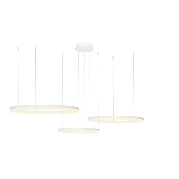 AZZARDO AZ4974 HALO PENDANT 100+80+60 CCT WH + pilot lampa wisząca biały