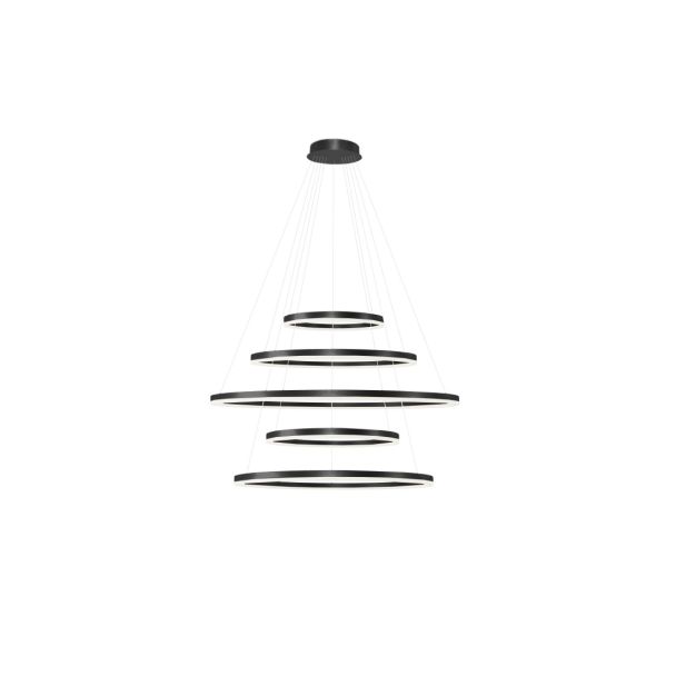 AZZARDO AZ5351 HALO PENDANT 150+120+100+80+60 CCT BK + pilot lampa wisząca czarny
