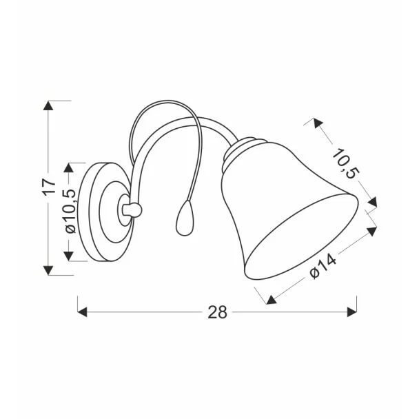 CANDELLUX 21-22431 ORA LAMPA KINKIET ZŁOTY 1X40 E27 KLOSZ BIAŁY