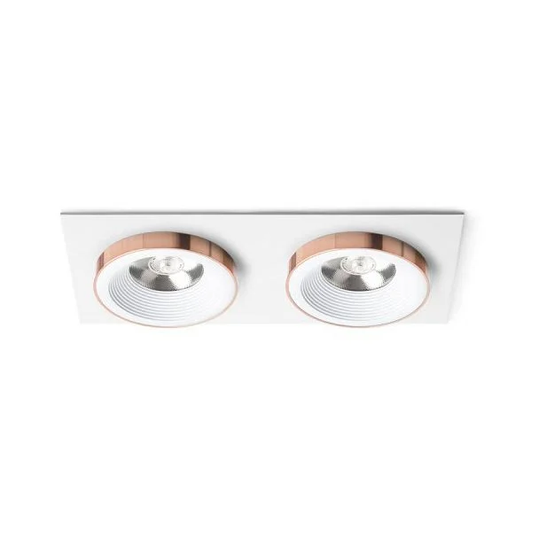 RENDL R13255 SHARM SQ II wpuszczana biała miedź 230V LED 2x10W 24° 3000K