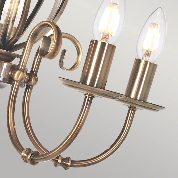 ELSTEAD ARTISAN ART5 AGD BRASS 5Lt Chandelier/Semi-Flush