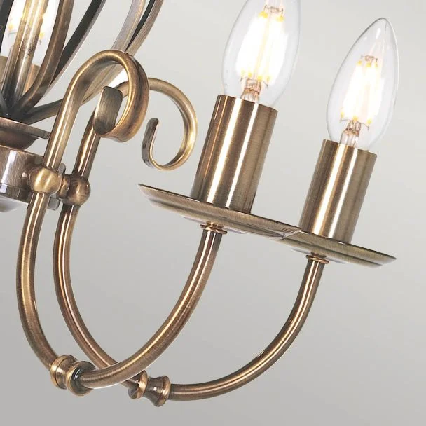 ELSTEAD ARTISAN ART5 AGD BRASS 5Lt Chandelier/Semi-Flush