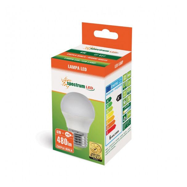 SPECTRUMLED 13024 Żarówka LED KULKA E-27 230V 6W WW SPECTRUM +