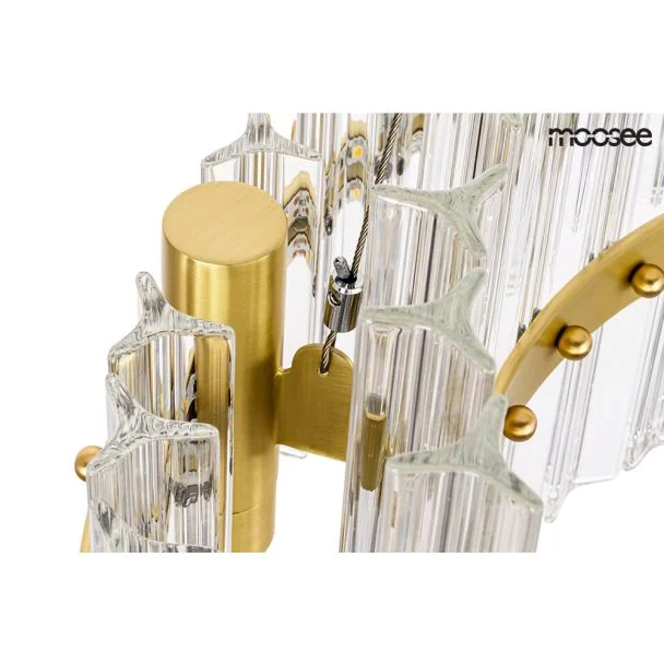 Moosee MSE010100166 MOOSEE lampa wisząca SATURNUS 47 DUO złota - LED, kryształ, stal szczotkowana
