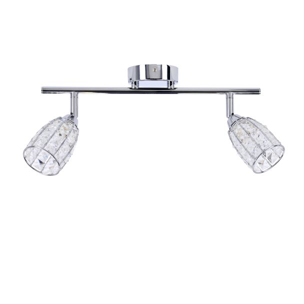 CANDELLUX 92-13392 SHIBA LAMPA SUFITOWA LISTWA CHROMOWY 2X15W G9 KLOSZ BEZBARWNY