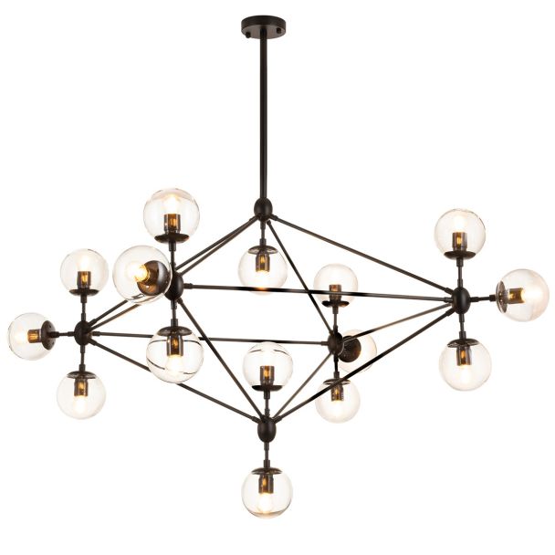 Step into Design ST-9047-15 Lampa wisząca ASTRIFERO-15 bursztynowo czarna 110 cm