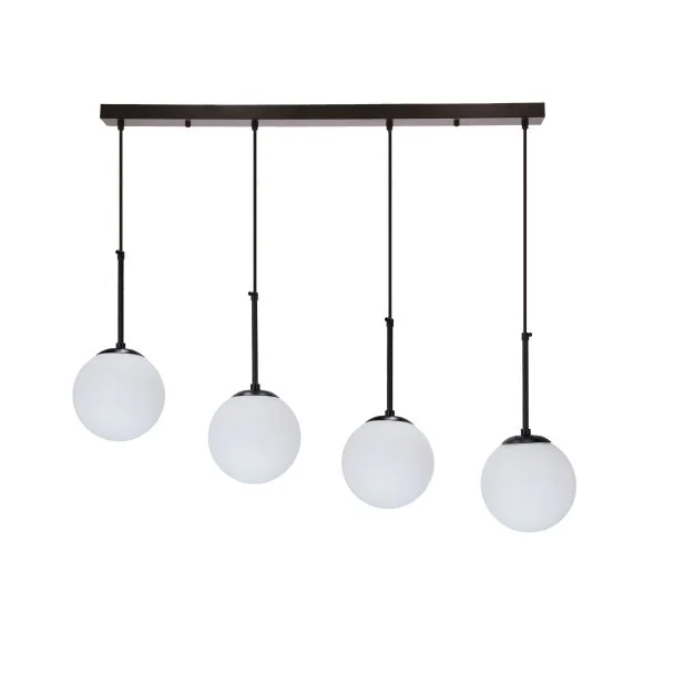 CANDELLUX 34-09630 POMPEI LAMPY WISZĄCE CZARNY 4X4X40 E27 KLOSZ BIAŁY