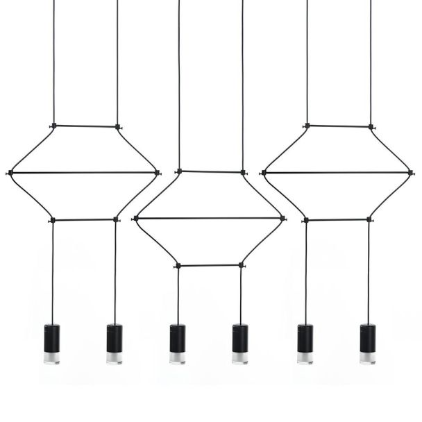 MOOSEE MSE1501100472 lampa wisząca FLUSSO LINE 6 czarna