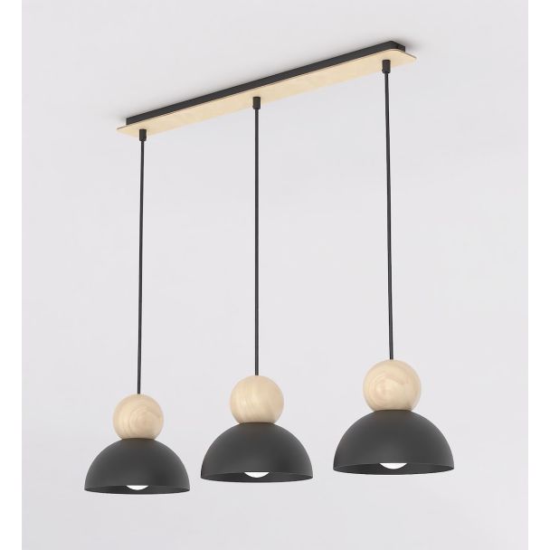 EMIBIG 1676/3 KAKI 3 BLACK LAMPA WISZĄCA