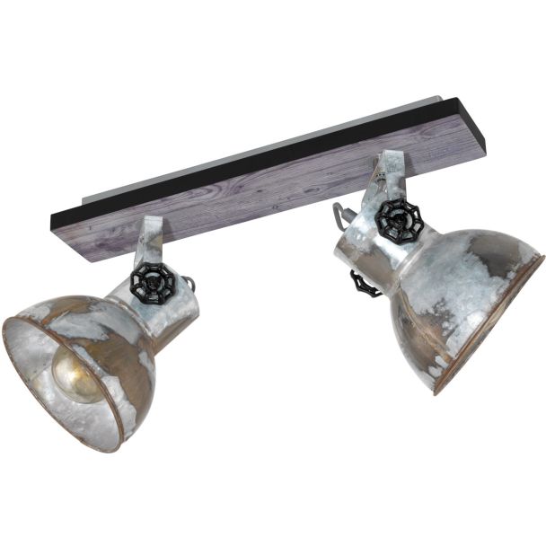 EGLO 49649 BALKEN/2 HOLZ/ZINC USED/SW BARNSTAPLE