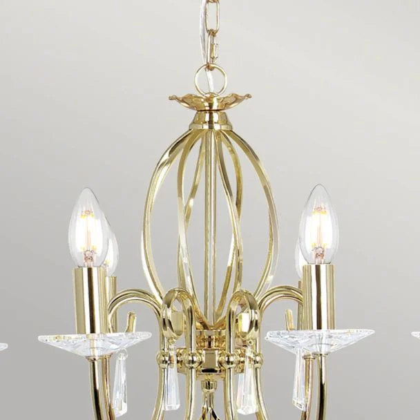 ELSTEAD AEGEAN AG8 POL BRASS 8Lt Chandelier/Semi-Flush