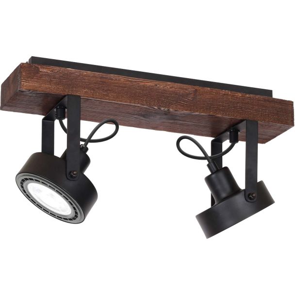 LUMINEX 1228 plafon Viva czarny listwa drewno 2