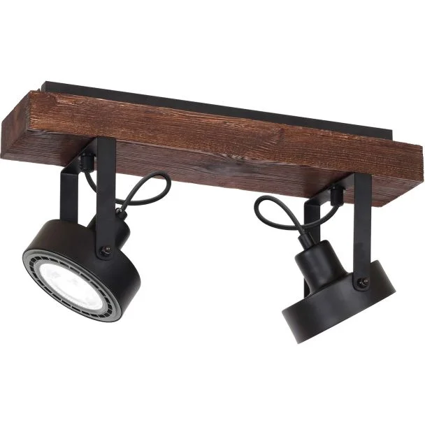 LUMINEX 1228 plafon Viva czarny listwa drewno 2
