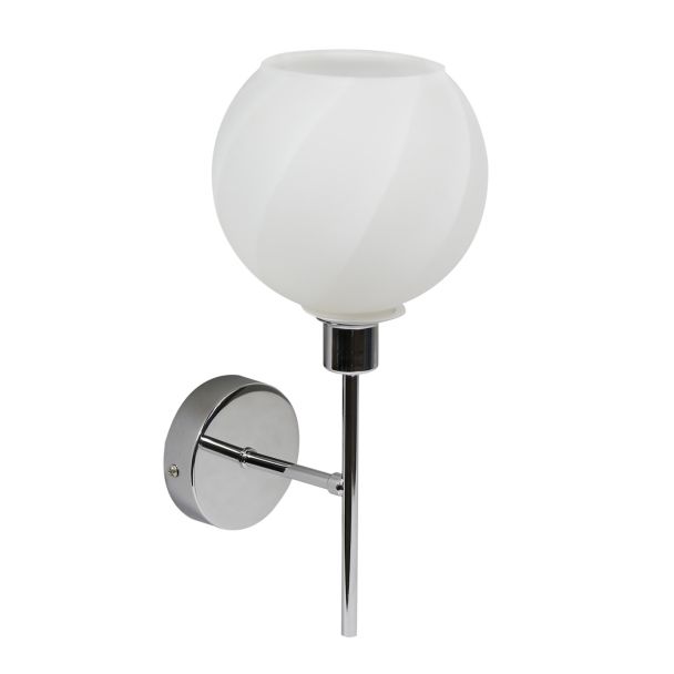 WYPRZEDAŻ CANDELLUX 21-72191 RAUL LAMPA KINKIET 1X60W E27 CHROM KLOSZ BIAŁY