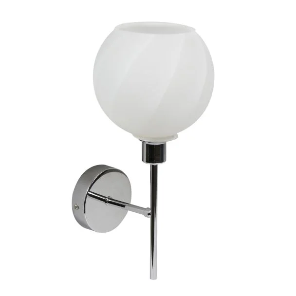 WYPRZEDAŻ CANDELLUX 21-72191 RAUL LAMPA KINKIET 1X60W E27 CHROM KLOSZ BIAŁY