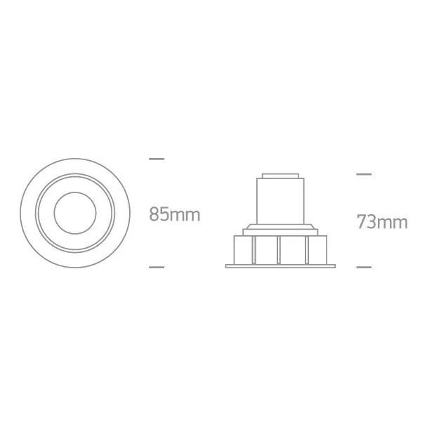 ONE LIGHT 11107K/W/W Lamia biały wpust z wymiennymi pierścieniami COB LED 3000K 7W