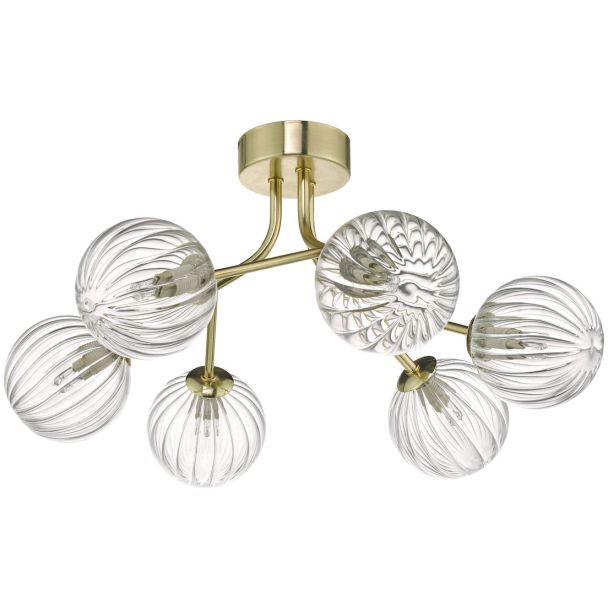 DAR YIS6435 YISKA 6LT SEMI FLUSH GOLD