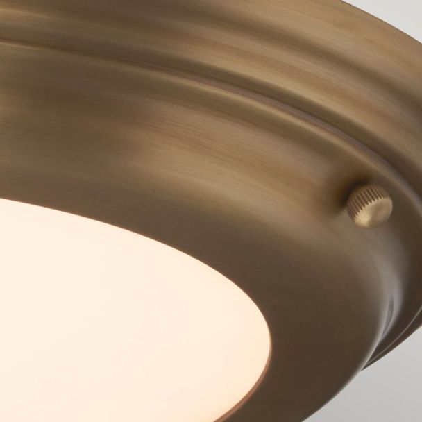 ELSTEAD Welland WELLAND-F-AB 1 Light Flush Light - Aged Brass
