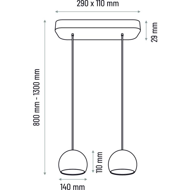 HELLUX 8540219 Lampa wisząca czarna Balli Kule 2pł