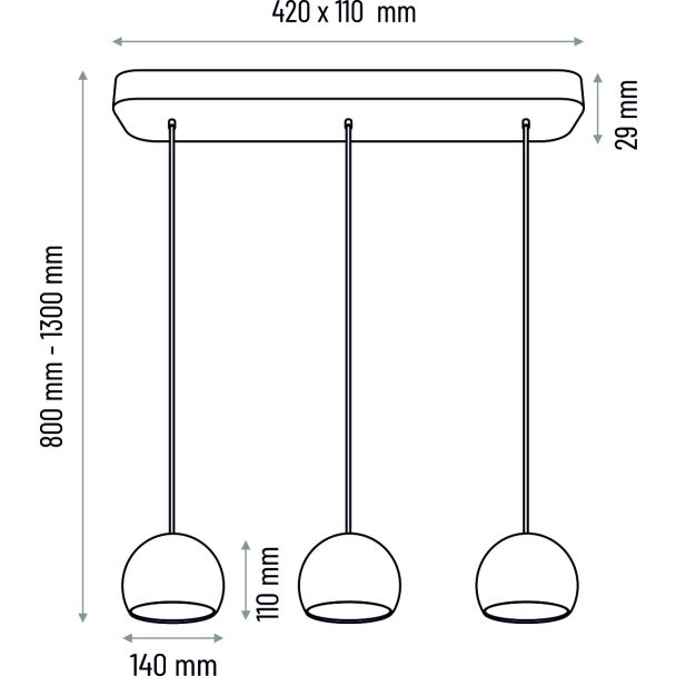 HELLUX 8540355 Lampa wisząca biała Balli Kule 3pł