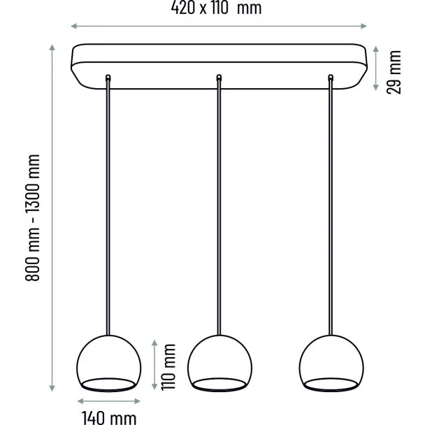HELLUX 8540319 Lampa wisząca czarna Balli Kule 3pł