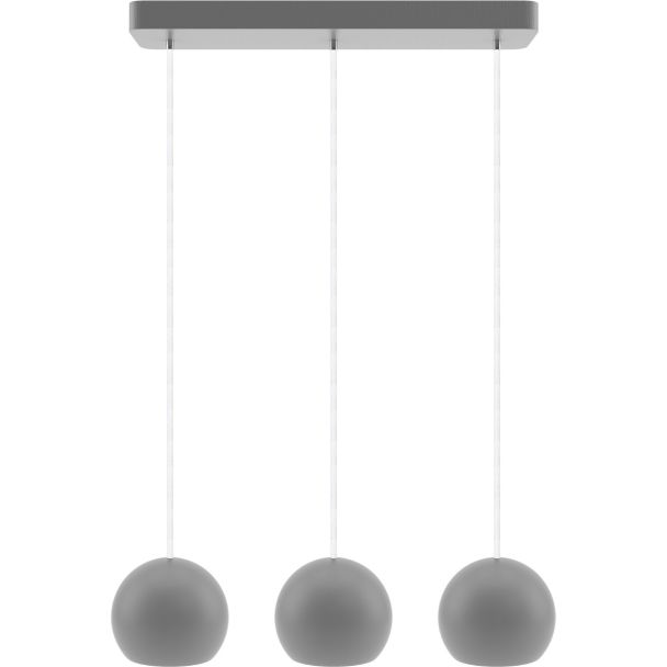 HELLUX 8540312 Lampa wisząca szara Balli Kule 3 pł