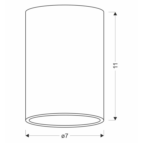 CANDELLUX 2228167 TUBA LAMPA SUFITOWA CZARNY 1X15W GU10 ODBŁ. ZŁOTY ŚR. 7 CM