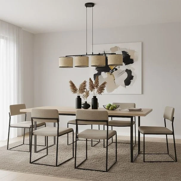 EMIBIG 1654/4 ECO 4 BL RATTAN LAMPA WISZĄCA